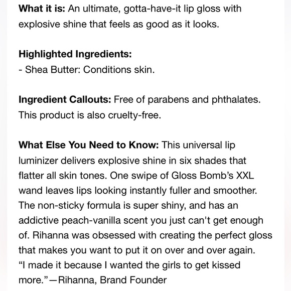 Sephora Makeup Nib Fenty Gloss Bomb Universal Lip Luminizer In Glass Slipper Poshmark